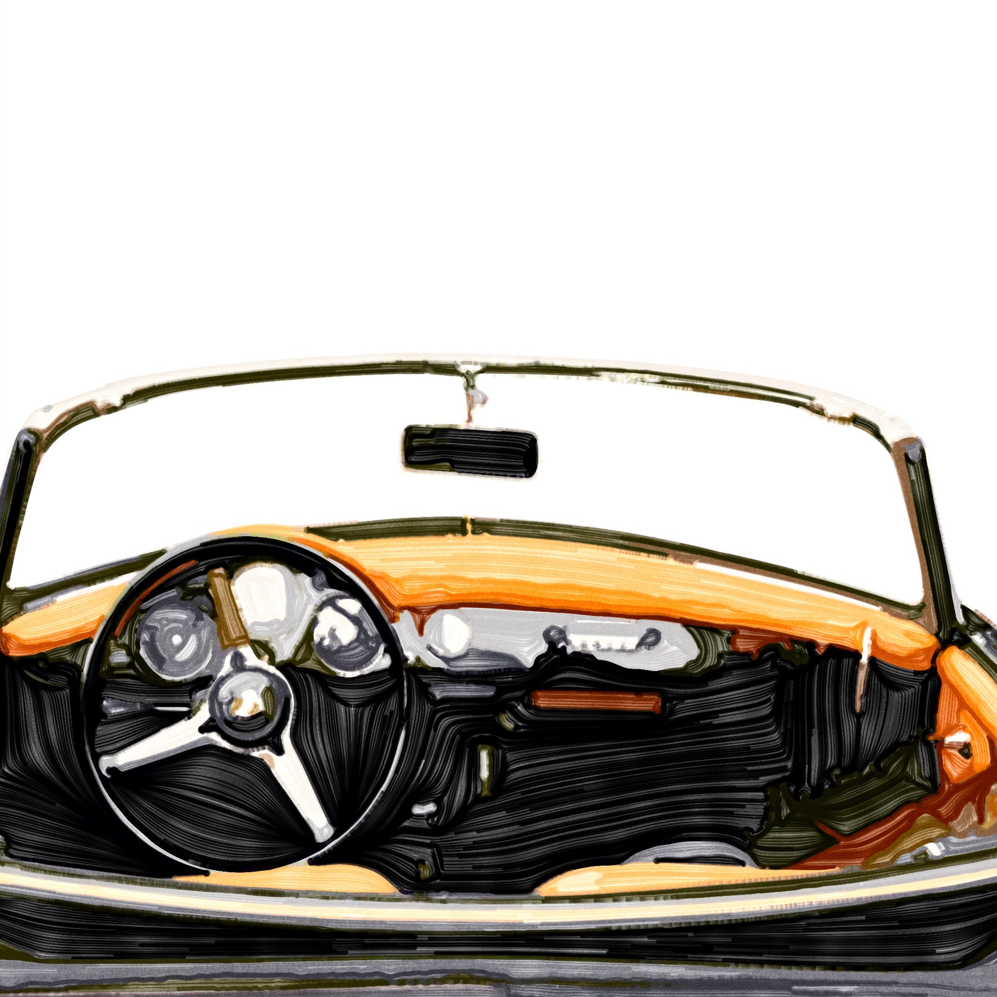 Vintage car wall decor | Retro car print | Transportation decor