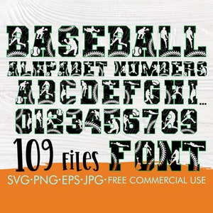 Carattere di baseball SVG / Lettera di baseball in formato SVG / Numeri di baseball in formato SVG / Alfabeto di baseball / File di taglio di baseball per cricut e silhouette