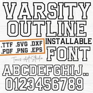 Varsity Font SVG TTF: Outline Style Letters for College Projects
