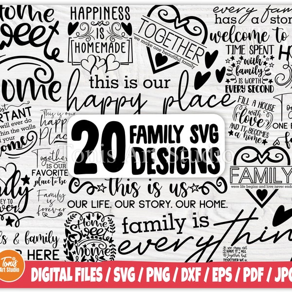 Family SVG Bundle | Family Signs Svg | Positive Quotes Svg | Rustic Farmhouse | Family Svg