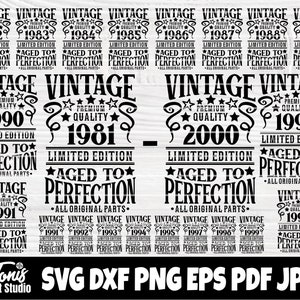 1981-2000 SVG Bundle, Birthday Svg, Vintage Svg