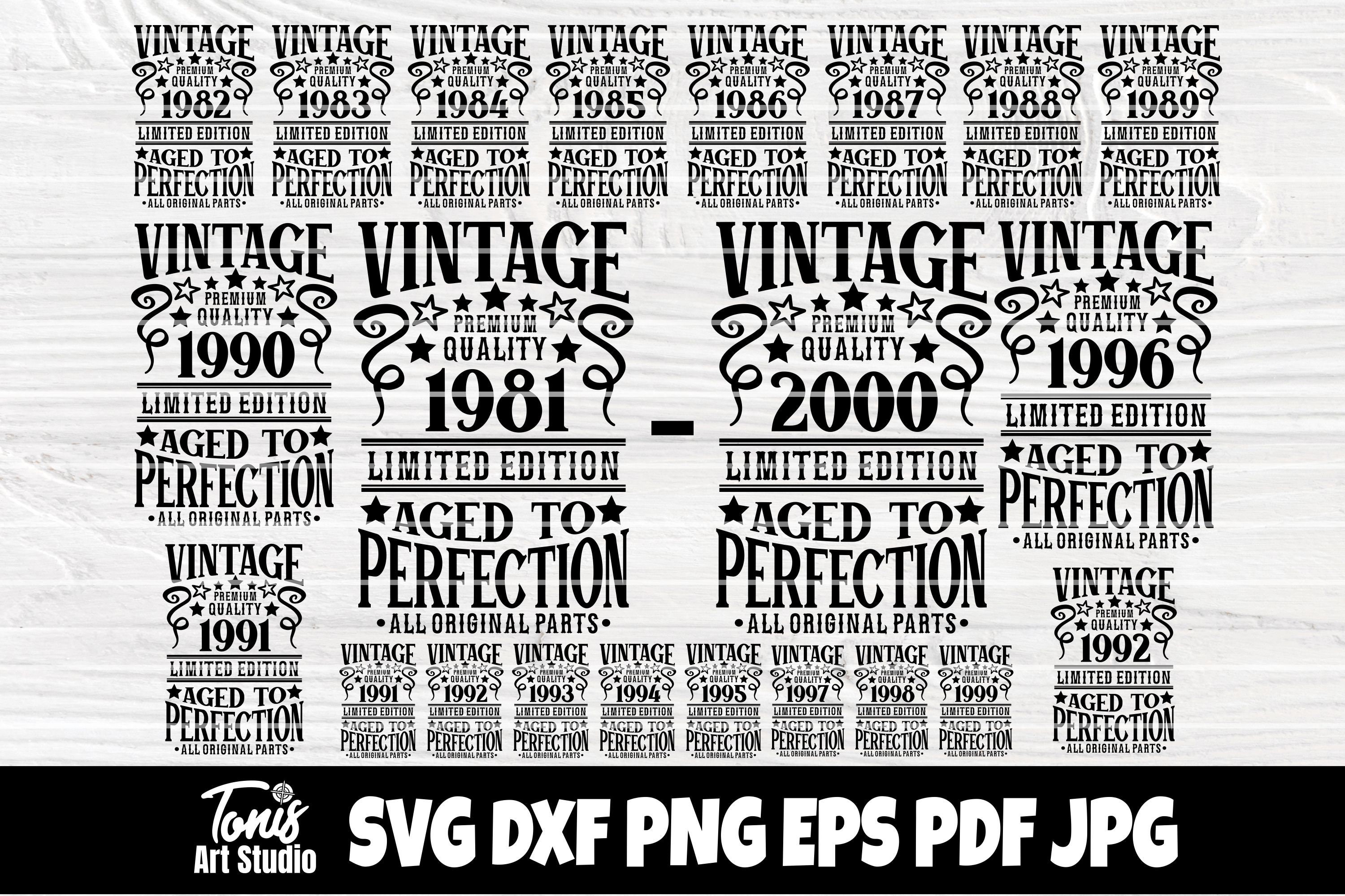 Download 1981 2000 Svg Bundle Birthday Svg Vintage Svg