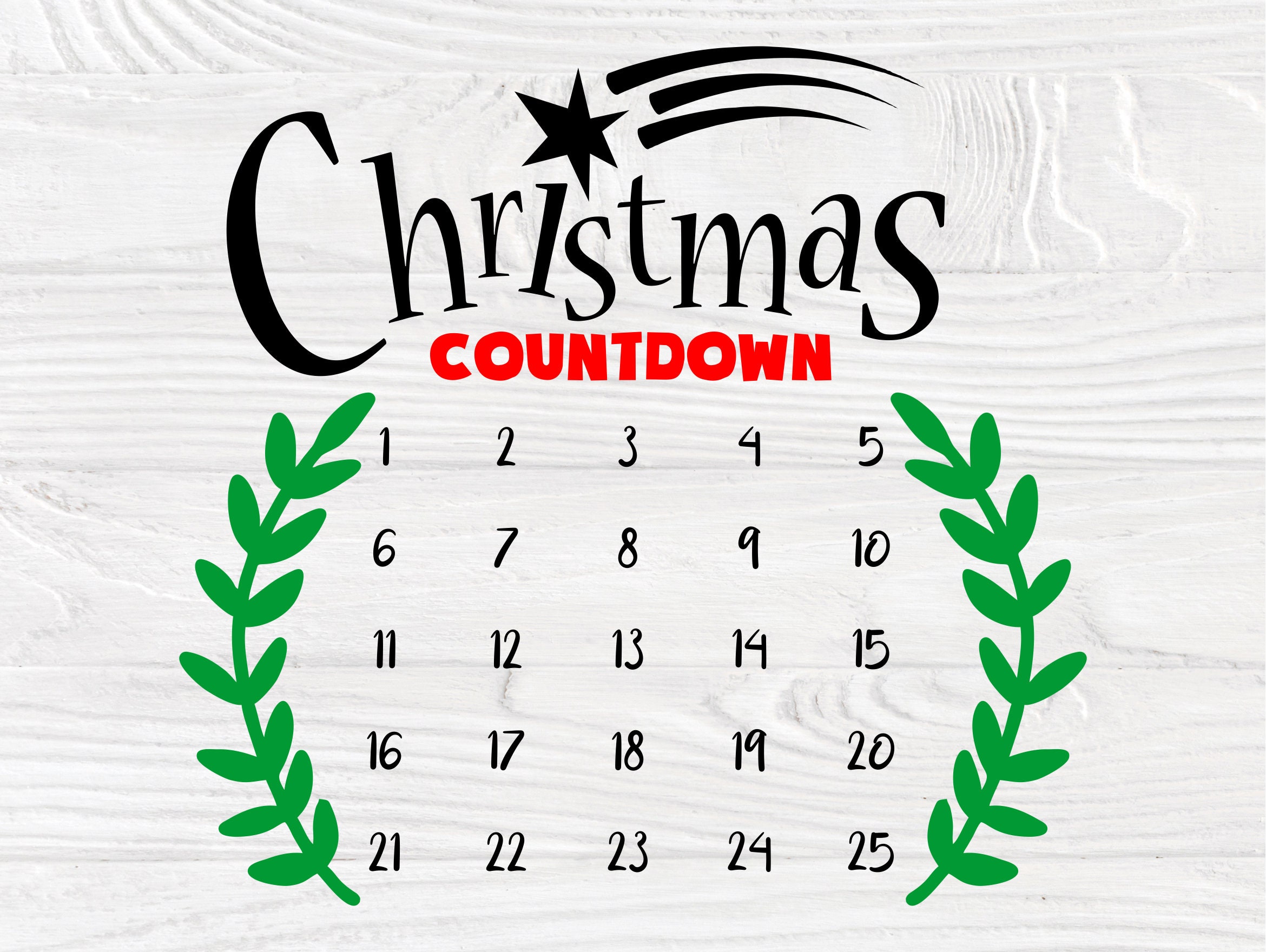 Christmas Countdown SVG Christmas Svg Christmas Advent | Etsy UK