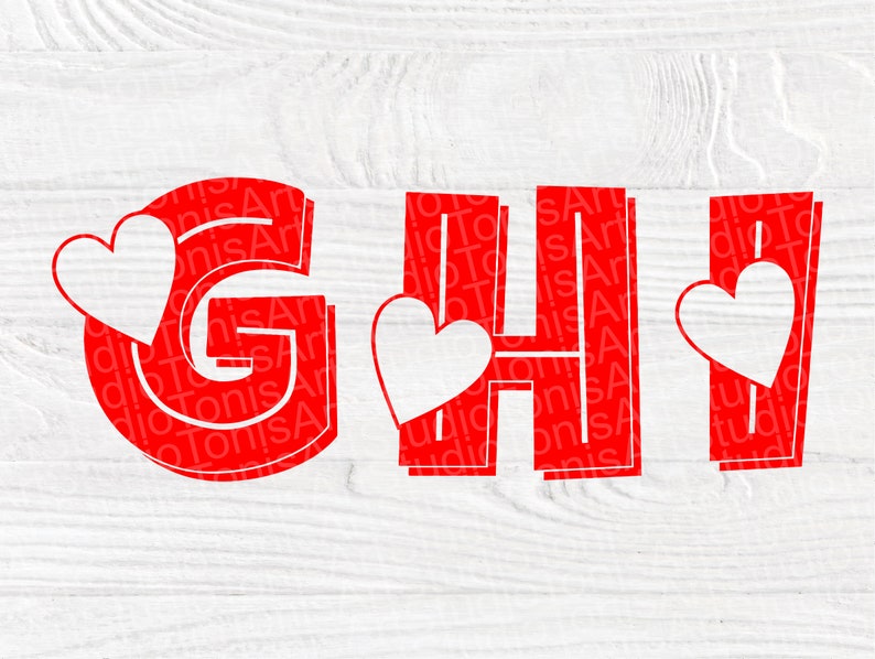 Download Heart Font SVG Valentines Alphabet Svg Font Cut Files | Etsy