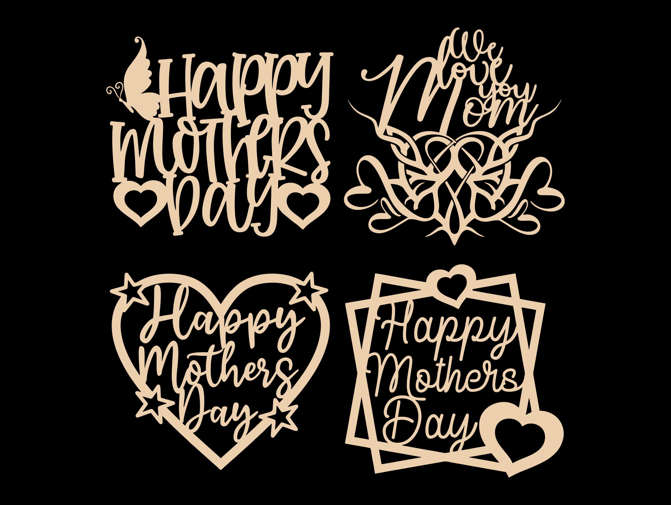 Mothers Day SVG Bundle, Mom Cake Topper Svg, Png