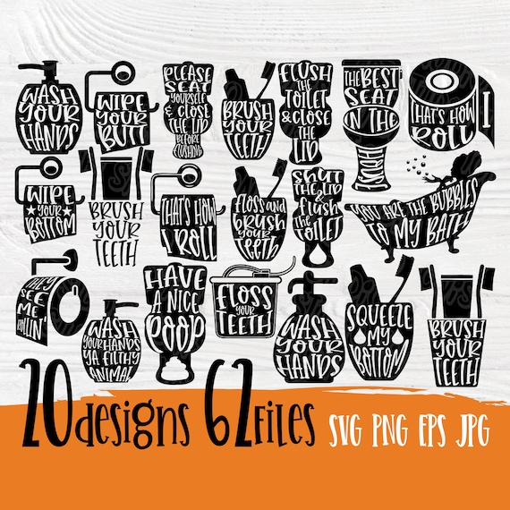 Download Bathroom Svg Bathroom Quotes Svg Bundle Wash Your Hands Etsy PSD Mockup Templates