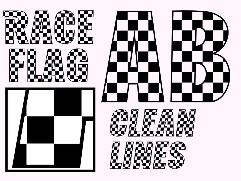 Letter R Checkered Racing Race Flag Font: Checkered Racing Alphabet, Display Font, Normal ...