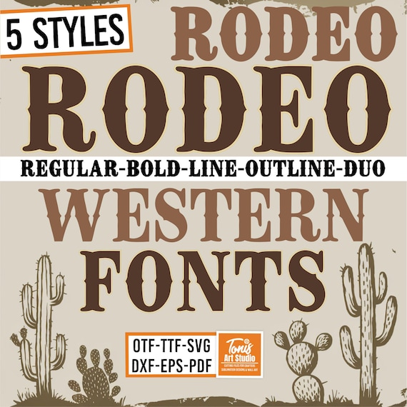 Rodeo Font SVG Bundle: Western Cowboy Alphabet (OTF, TTF)