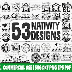 Lot svg crèche | crèche de Noël svg | histoire vraie svg | Fichiers svg chrétiens