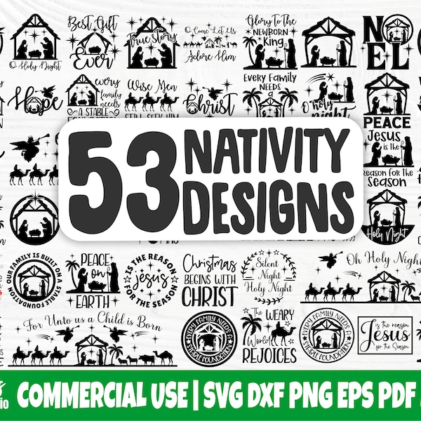 Nativity svg bundle | nativity scene svg | true story svg | Christian svg files