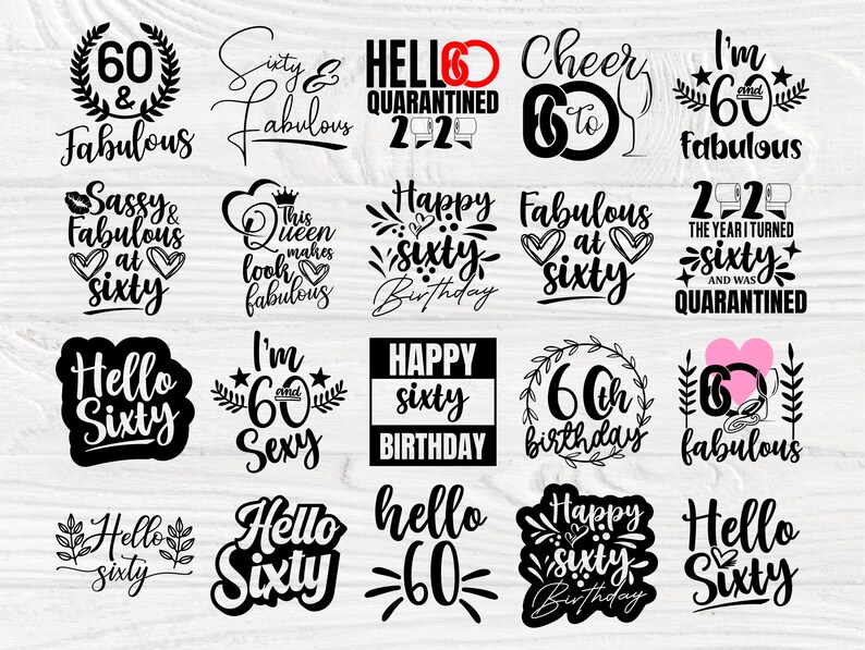 Download 60th Birthday SVG Bundle Birthday Shirt Designs | Etsy