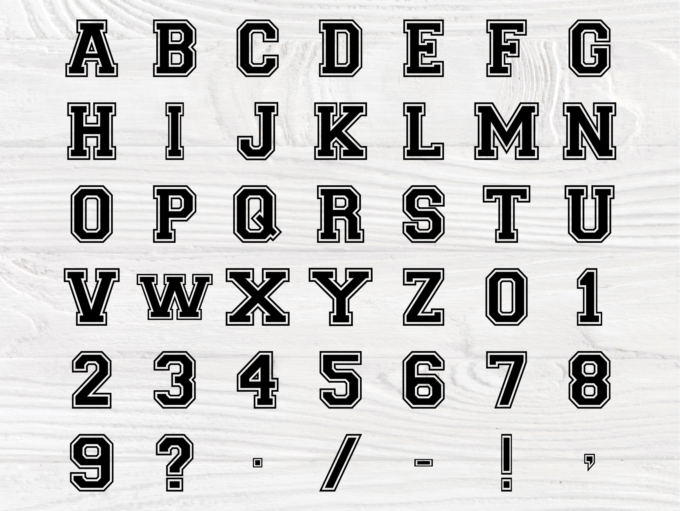 Download Varsity font SVG, College Alphabet, Monogram Svg