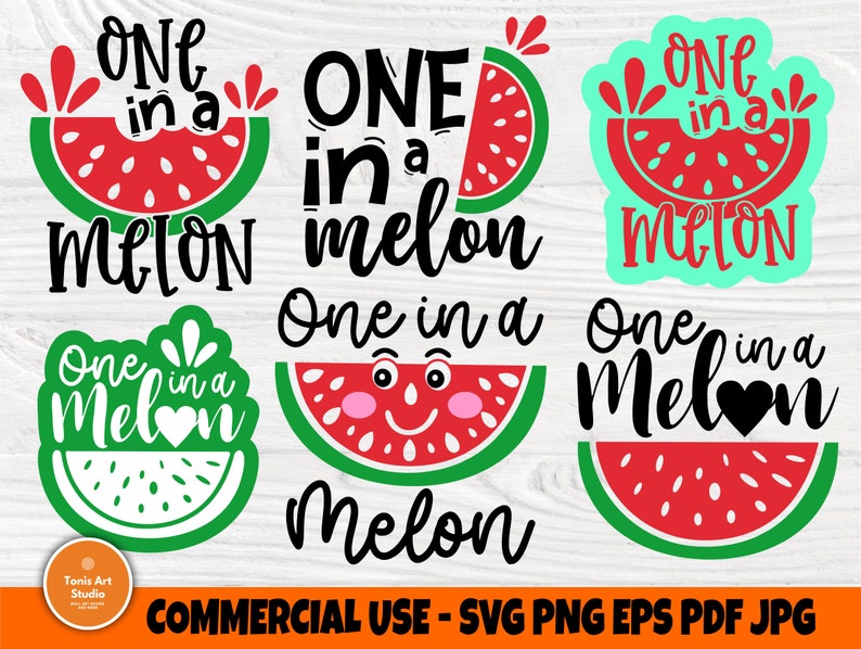 One in a Melon SVG Watermelon Svg Summer Svg Designs Summer - Etsy UK