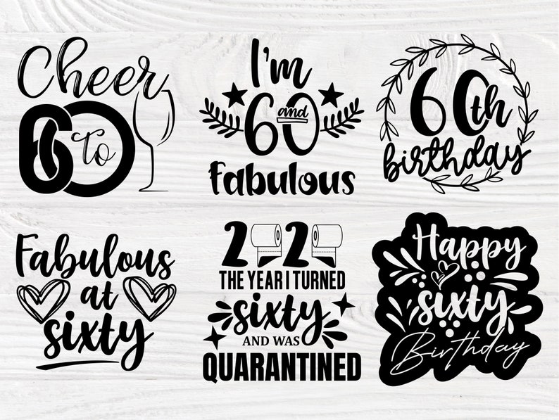 60th Birthday SVG Bundle Birthday Shirt Designs | Etsy