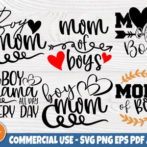 Boy Mom SVG Bundle Mom of Boys Mama Cricut Files