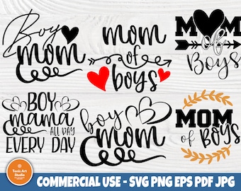 Boy Mom SVG Bundle Mom of Boys Mama Cricut Files