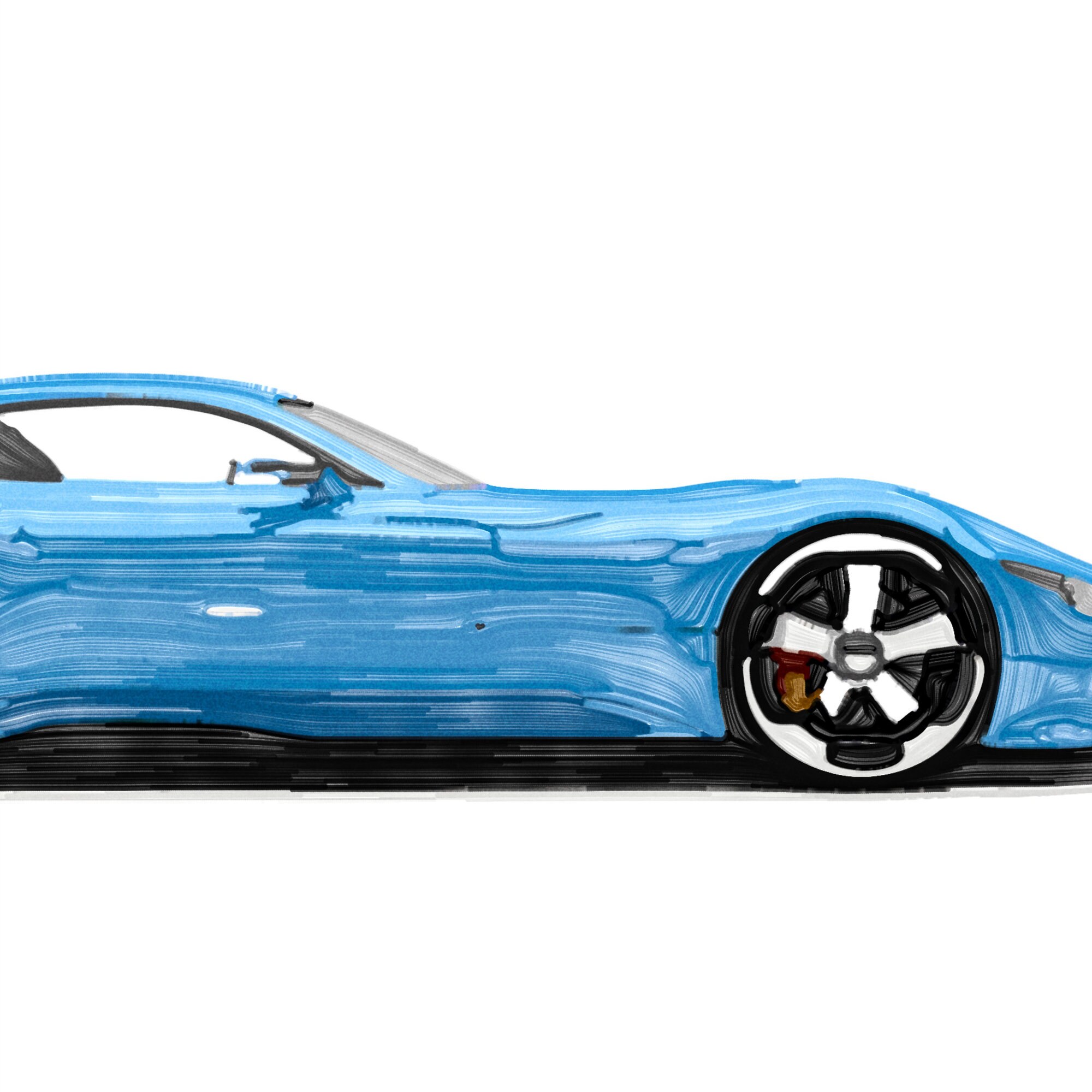 Car wall decor, Blue modern car, Car printable art, Transportation