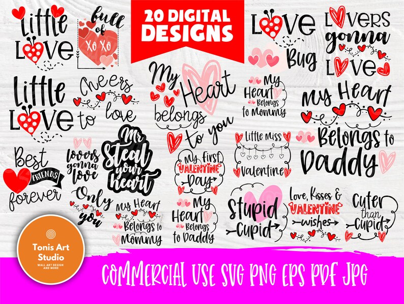 Valentines Signs Kids Valentines Svg Svg Files for Cricut Valentines Cut Files Valentine SVG Bundle Svg Designs Love Svg