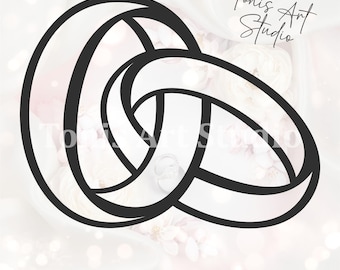 Wedding Rings Svg | Engagement Ring Svg | Ring Clipart | Anniversary Svg | Cricut Wedding Cut File | Mr and Mrs Svg | Proposal Svg