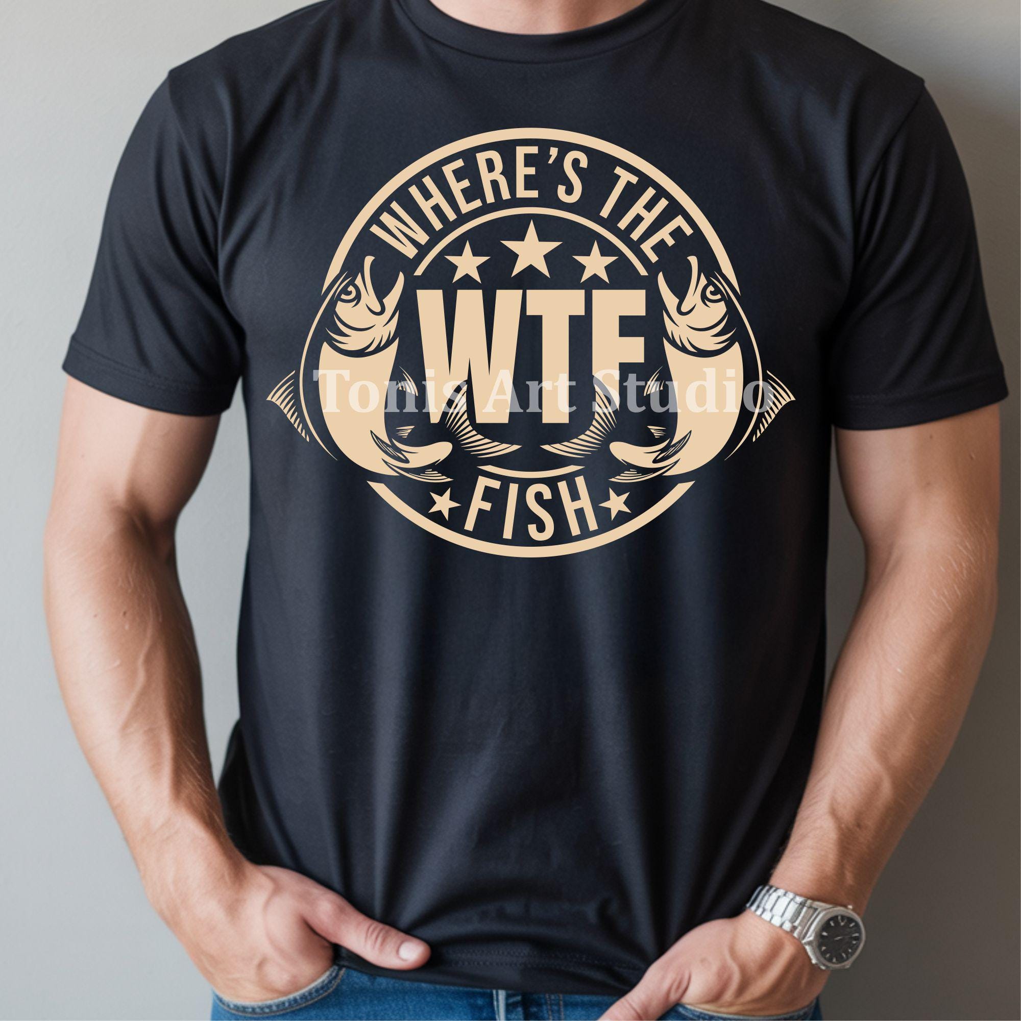 Worldoftshirts Fish WTF Where’s the Fish Svg | Funny Fishing Svg for Cricut | Fisherman ...