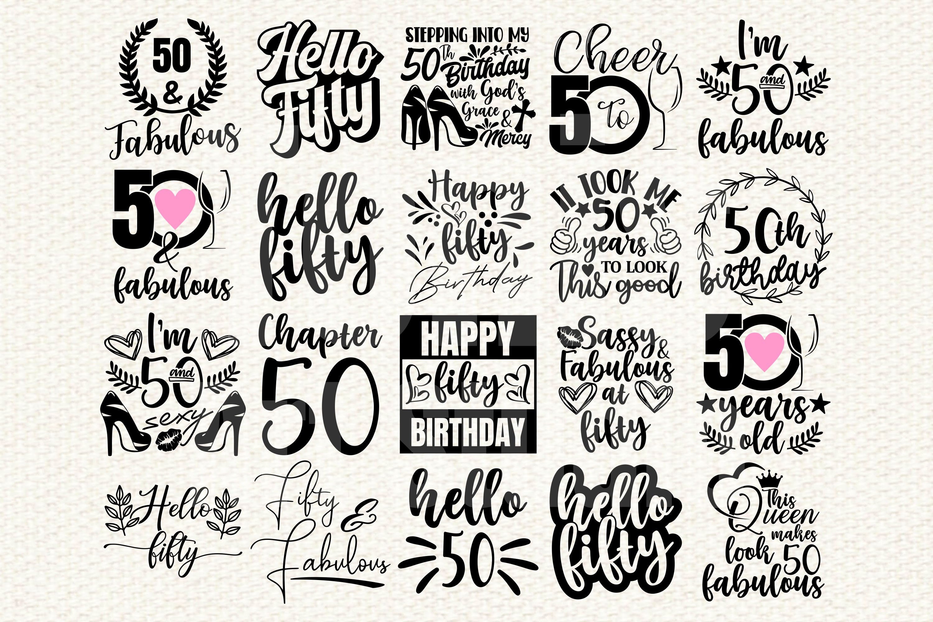 50th Birthday Svg Bundle Fifty Svg Hello 50 Svg Etsy