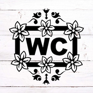 WC signe SVG - salle de bain svg - fichiers coupe WC Svg