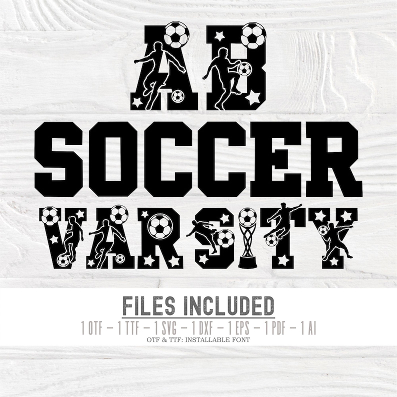 Soccer Font SVG: Varsity Alphabet (installable OTF, TTF) - Etsy
