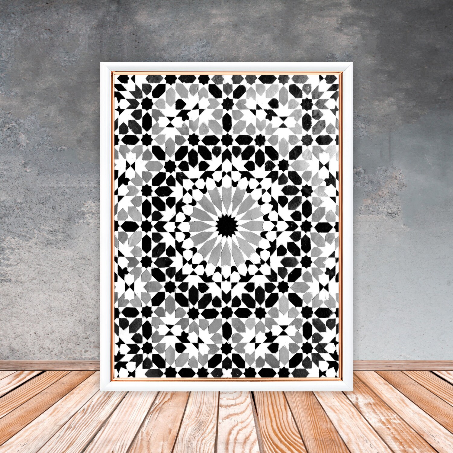 Moroccan Pattern Black and White Printable Moroccan Tiles | Etsy