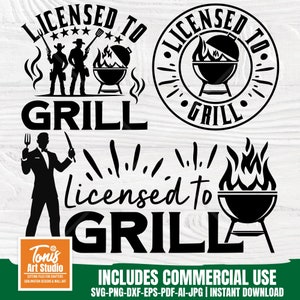 Con licencia para asar Svg, Rey de la parrilla Svg, Bbq Master Svg, Camisa de papá Svg, Regalo del Día del Padre, Archivos de corte Svg de barbacoa, Citas de barbacoa