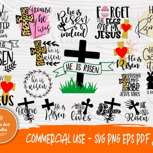 He is Risen SVG Bundle: Easter Cross Designs (Digital Download)