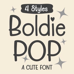 Fuentes Boldie Pop / Paquete de fuentes lindas / Fuente manuscrita / Fuente para niños / Fuente divertida / Fuente para Cricut, Silhouette, Procreate