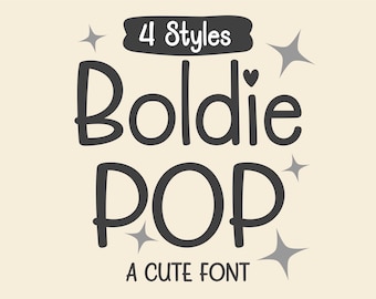 Boldie Popフォントファミリー｜Cricut用のかわいい手書き風フォント（デジタルダウンロード）