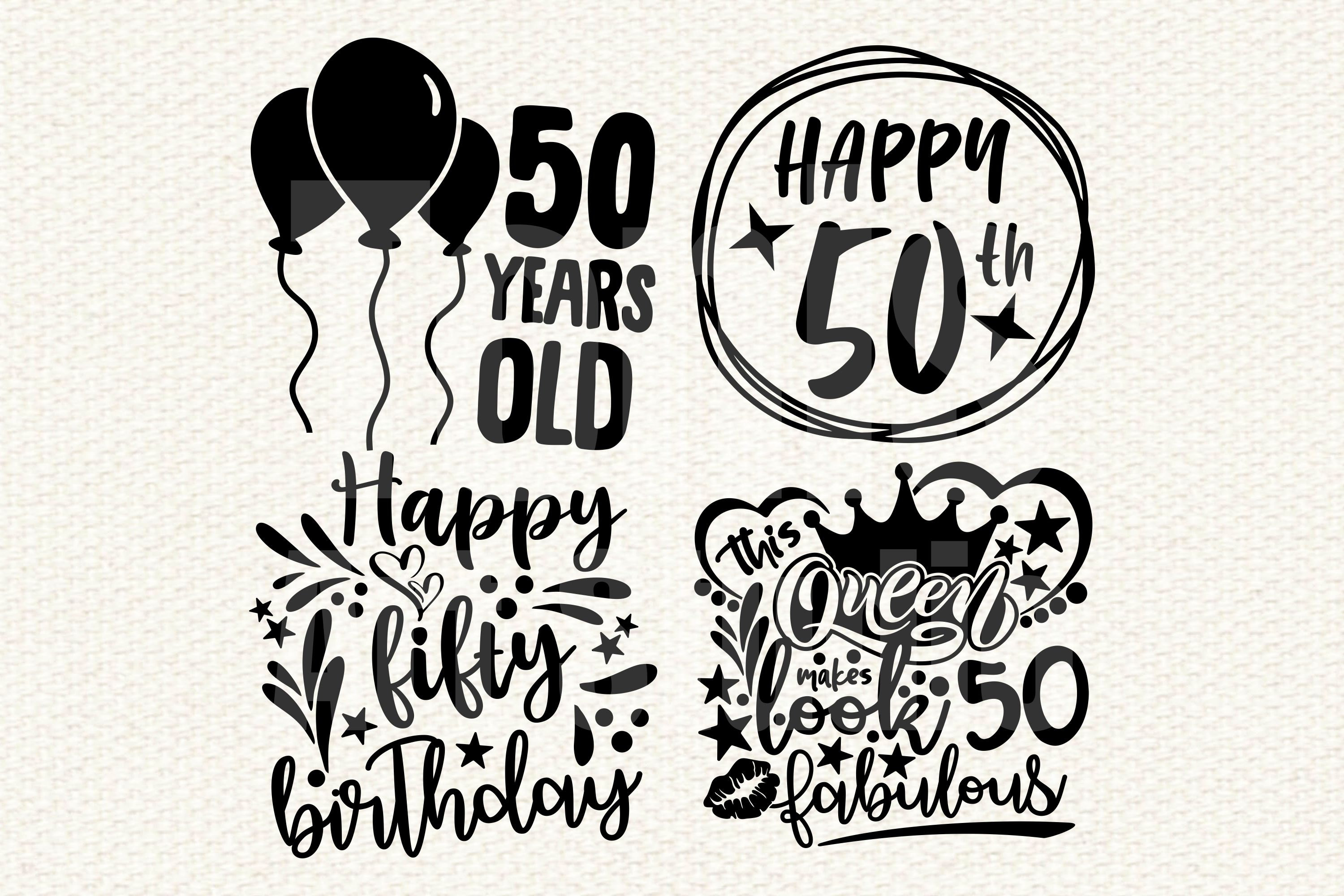 50th Birthday Svg Fifty Svg Hello 50 Svg Dxf