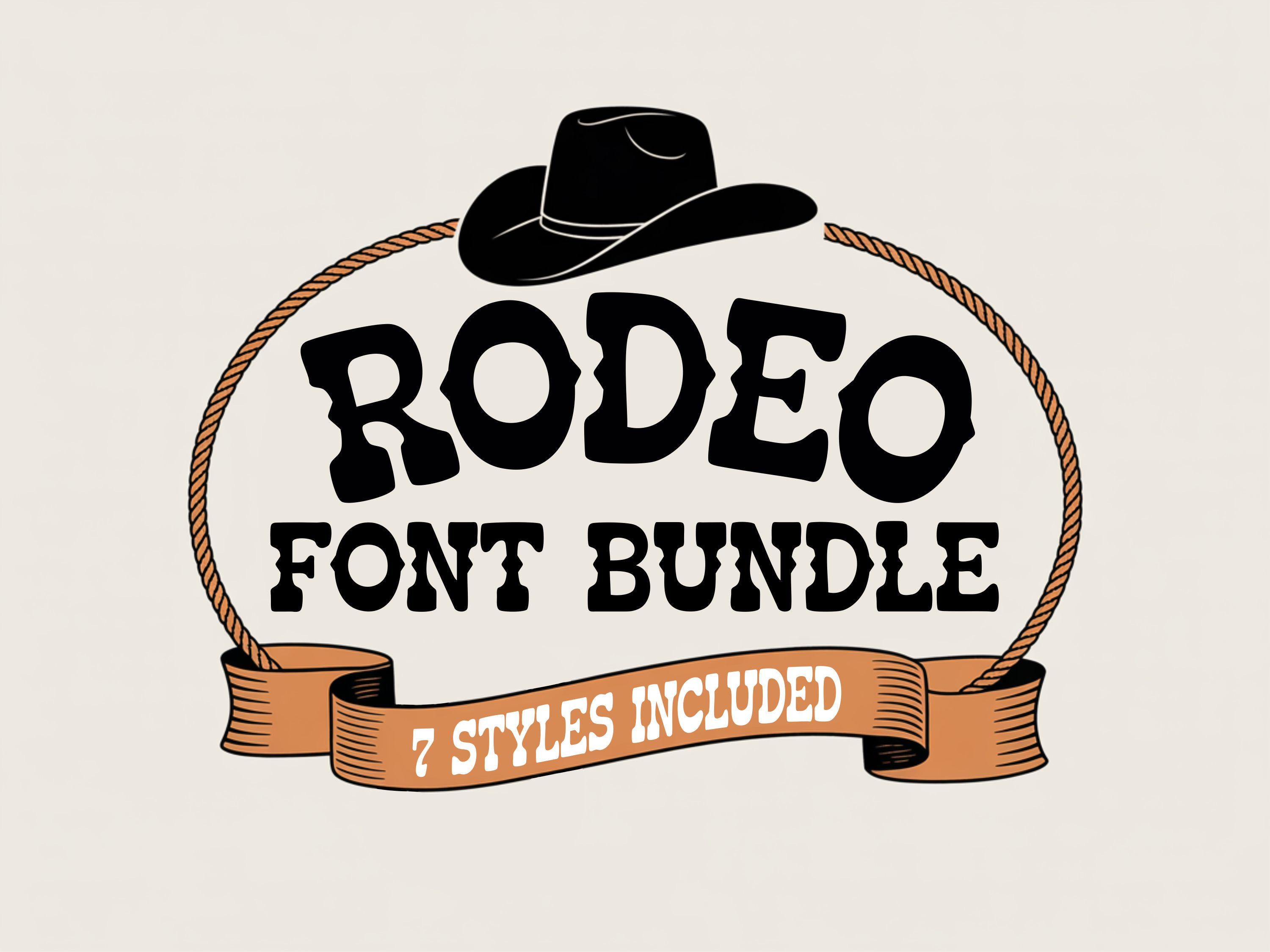 The Word Rodeo In Script Font Rodeo Font Bundle: Western Cowboy Fonts for Cricut (OTF, TTF Files) - Etsy