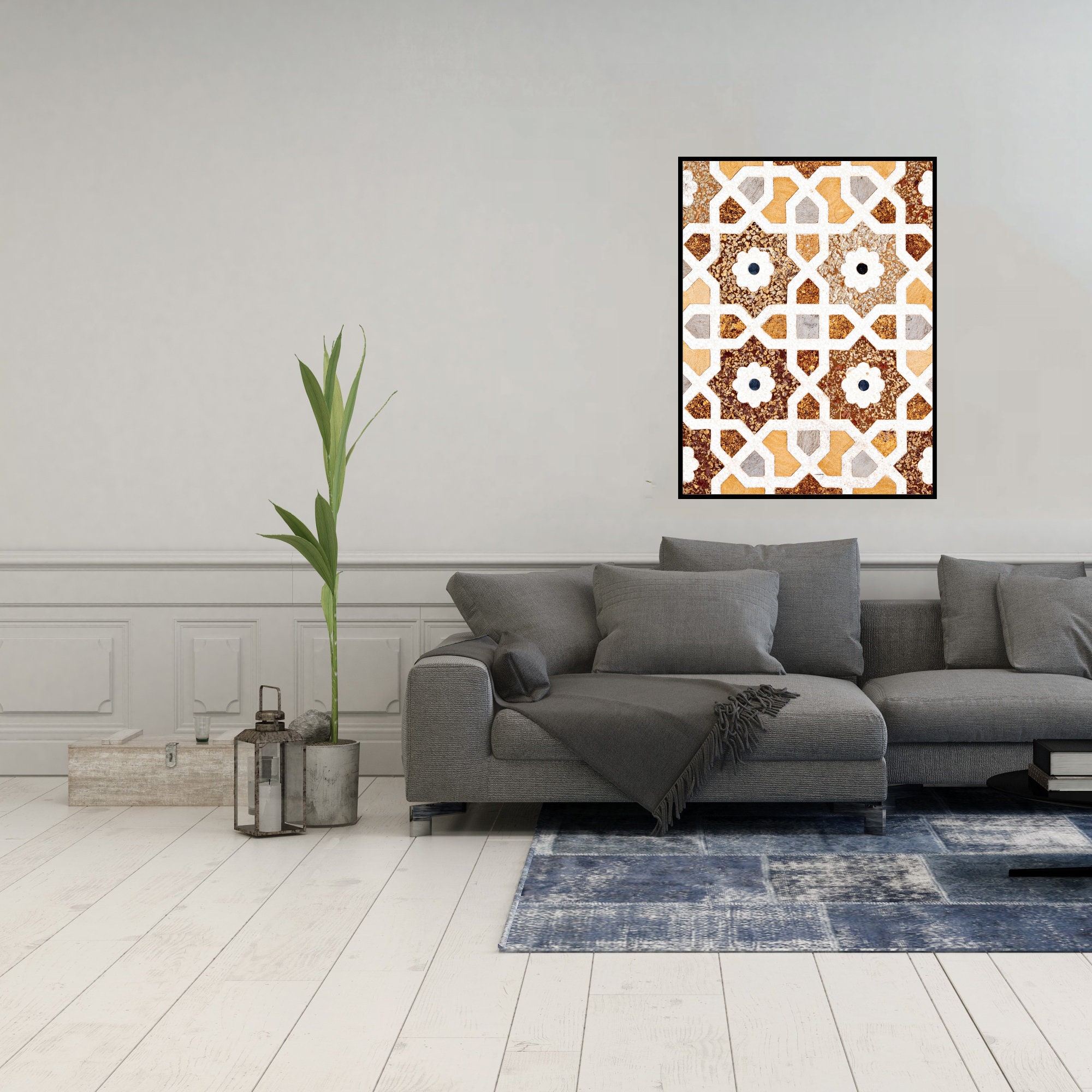 India Pattern Print, India Decoration Wall Art, Boho art print