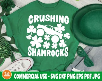 St Patricks day SVG PNG, Crushing shamrocks svg, St Patricks truck svg, lucky svg cut files