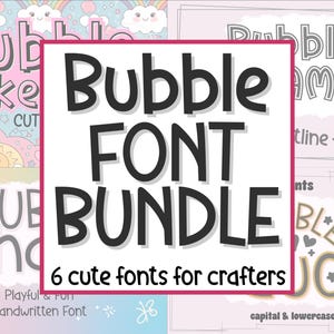 Cute Bubble Font Bundle - Bubbly Fonts, Playful Fonts for Crafts, Cricut Fonts, Procreate Fonts, Fonts for Cricut, Canva Font