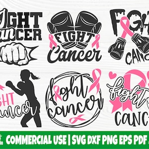 Paquete SVG de lucha contra el cáncer, svg de cáncer de mama