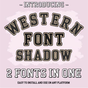 Western Shadow Font | Rodeo Font | Cowboy Font | Rustic Western Font | Cricut Font | Farmhouse Font | Vintage Wild West Font