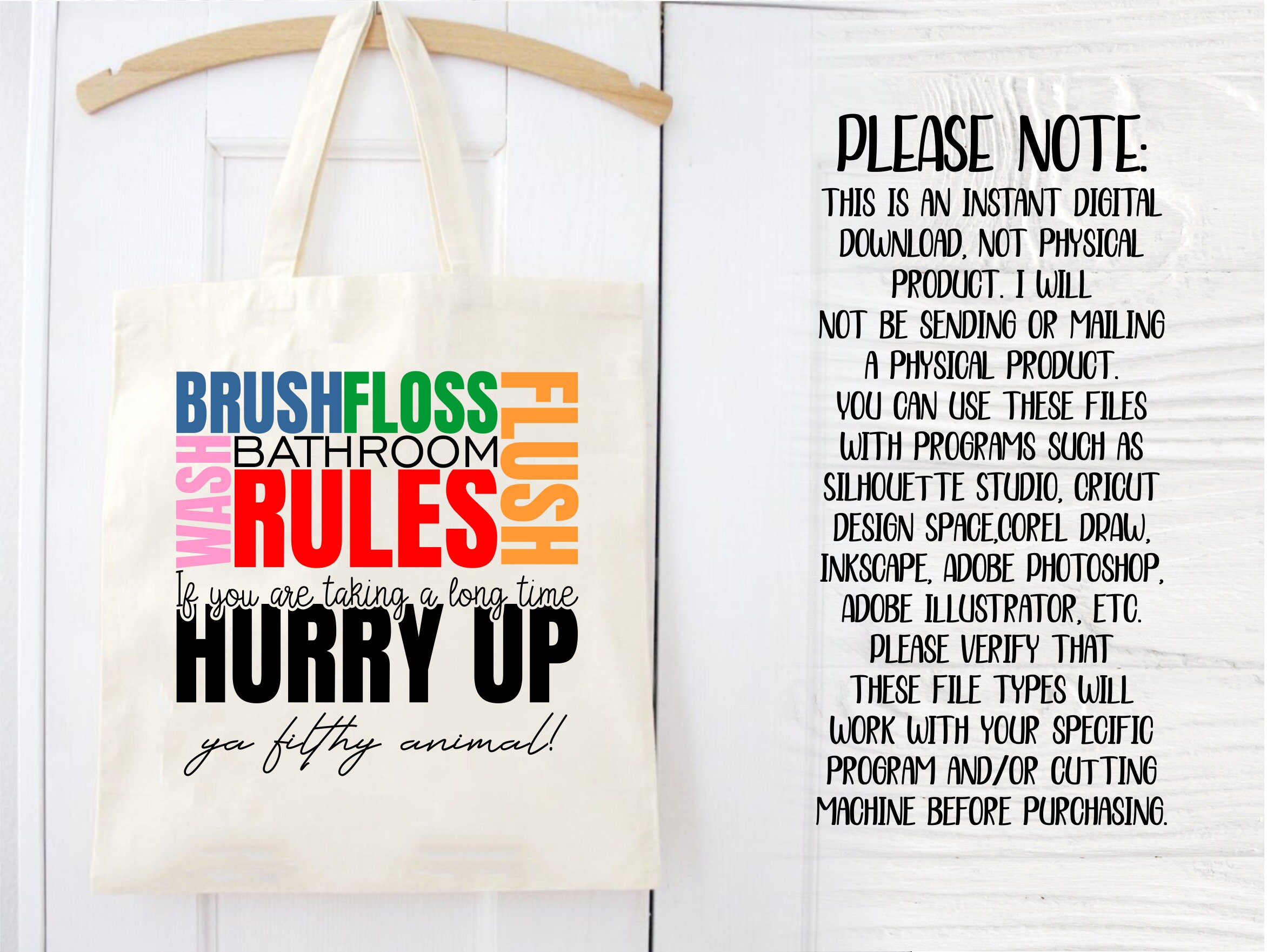 Download Bathroom Rules SVG, Funny Sign SVG, Svg Cut Files