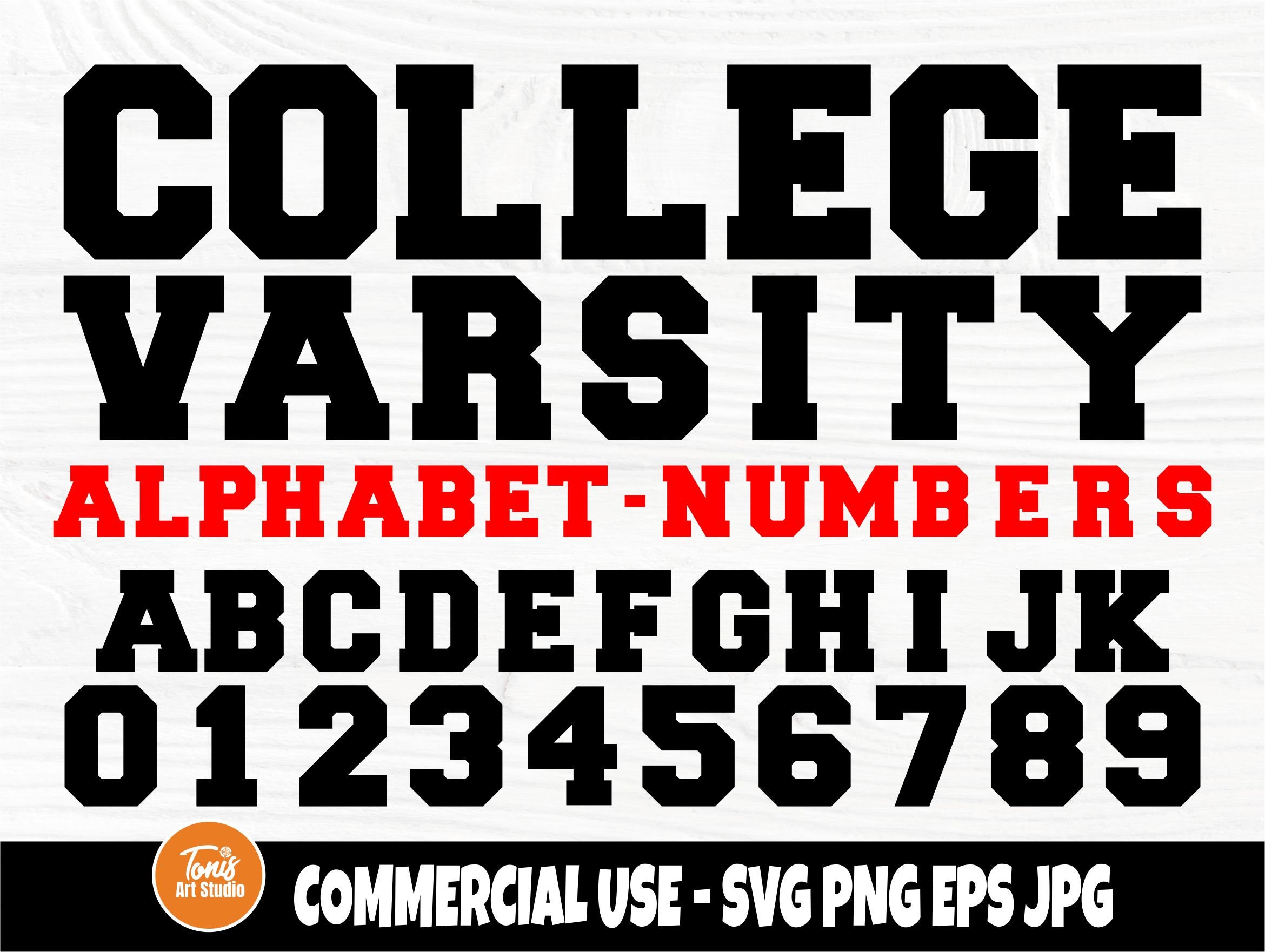 Varsity Font Svg College Font Svg Varsity Alphabet Svg Etsy