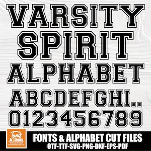 Varsity-lettertype SVG, College alfabet, monogram Svg, sportlettertype, Varsity Letters, Cricut-lettertype, Otf Ttf Varsity-lettertype, Jersey-lettertype, School