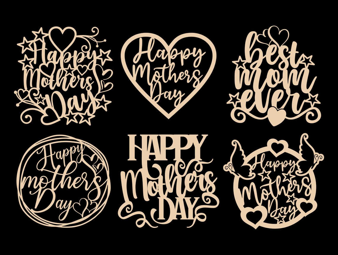 Mothers Day SVG Bundle Mom Cake Topper Svg Png | Etsy