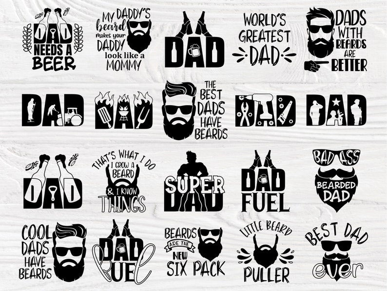 Download Fathers Day Svg Beard Svg Dad Signs Beer Svg | Etsy