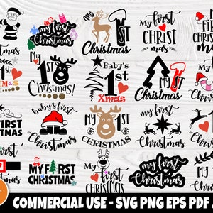 Il mio primo pacchetto SVG di Natale / Svg / Il mio primo Natale / Natale in formato SVG / Cricut e file di taglio silhouette / File di taglio / Disegni Svg