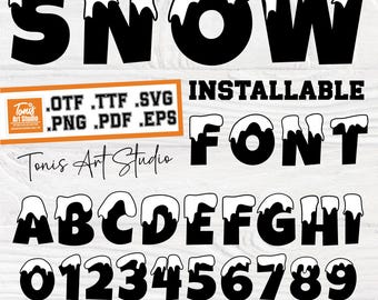 Snow Font SVG: Winter Christmas Alphabet (Installable Font)