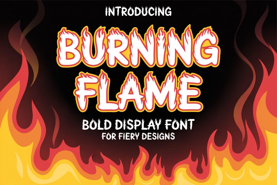 Burning Flame Font: Fire Alphabet (SVG, OTF, TTF) - Etsy