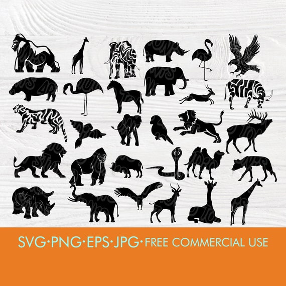 Animals Svg Bundle African Animals Svg Animals Silhouette Etsy
