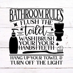 Badkamerregels SVG, Boerderij Svg, Toiletregels