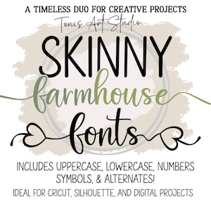 Farmhouse Font Duo, A Script & Skinny Handwritten Font Duo